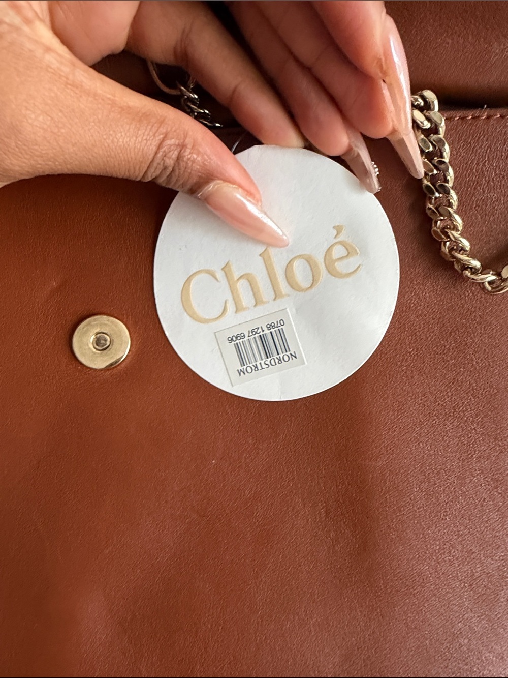 CHLOE Faye Medium Leather & Suede Shoulder Bag in Cognac - Picture 3 of 5